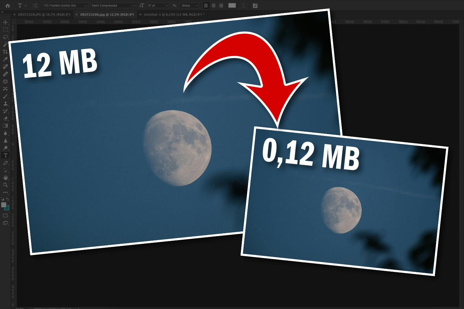 Valokuvan tiedostokoon pienentäminen. Valokuvan tiedostokoon pienentäminen.